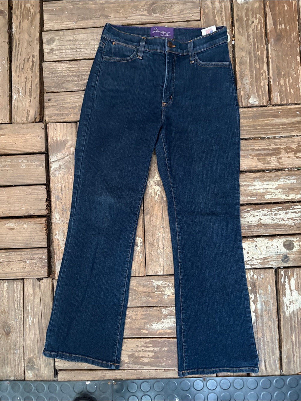 NYDJ Indigo Flared Wide-Leg Jeans